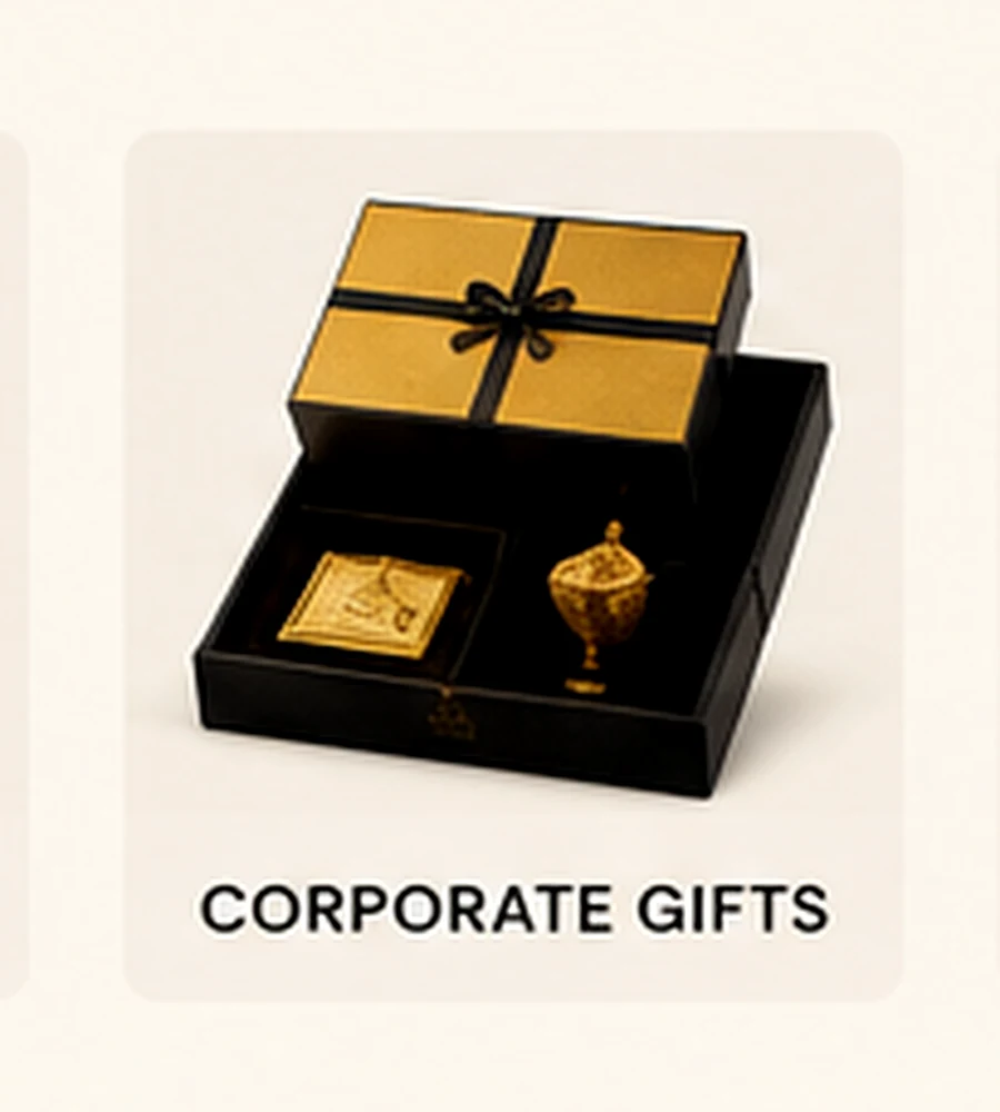 Black and gold corporate gift box